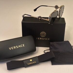 Versace Unisex Aviator Sunglasses